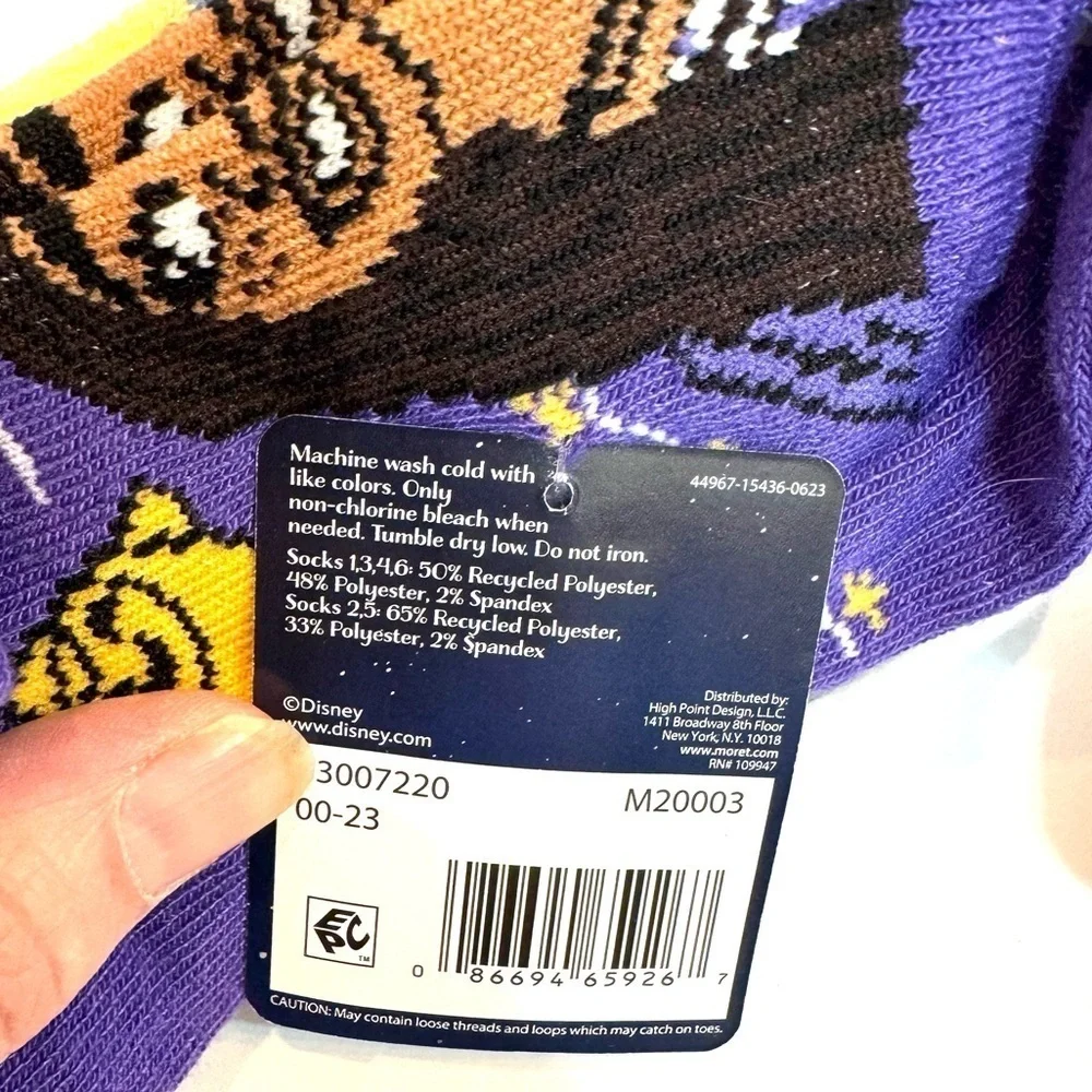 New Open Packaging Disney Wish Toddler/Preschool Girl Socks 6-pairs Size Small